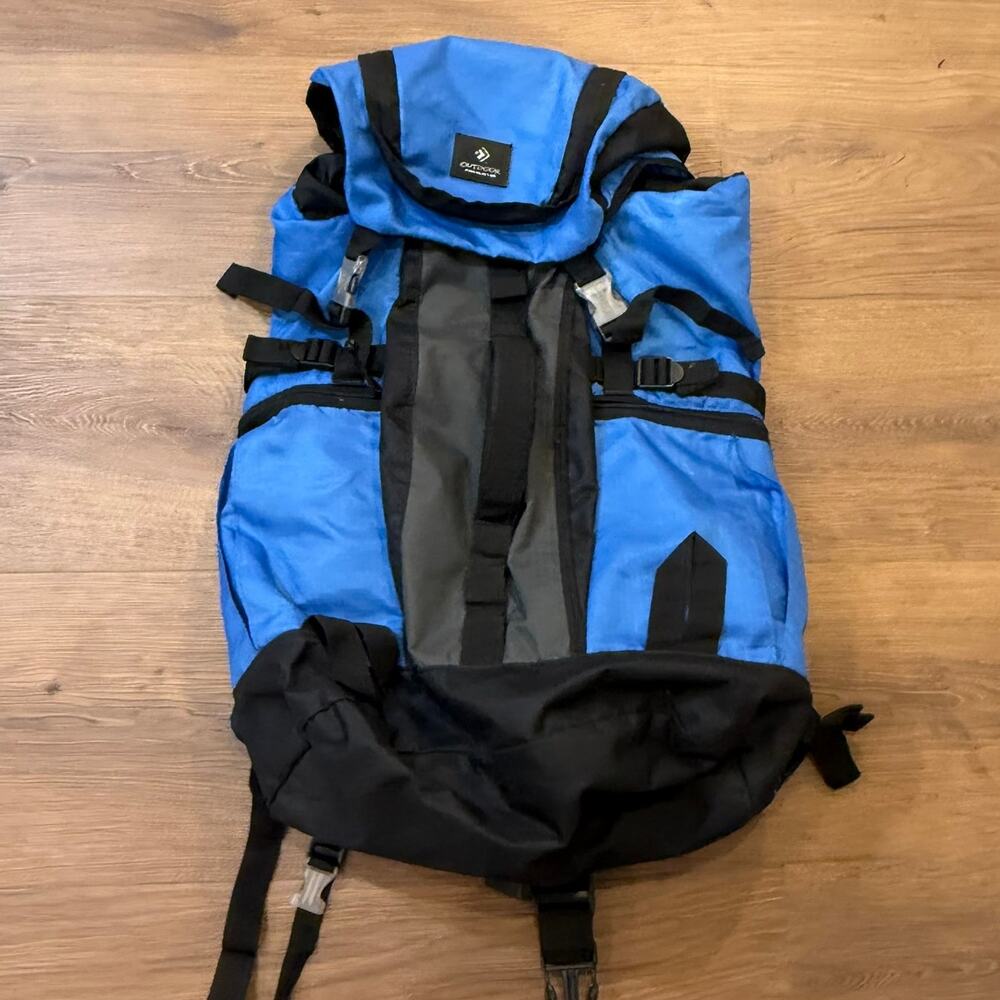 Outdoor Products Blue Hiking Backpack Internal Frame Camping Travel Pack 26"